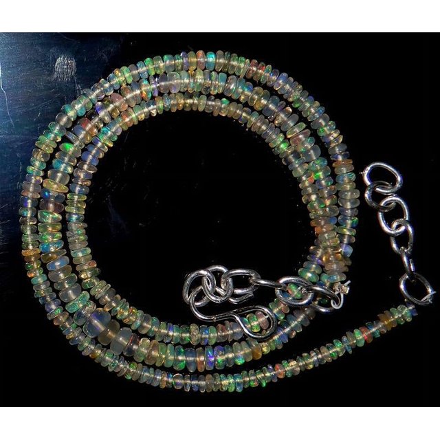 High Quality Natural Ethiopian opal Roundel beads 3 to 5 MM Size Full Flashy