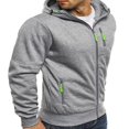 thumbnail image 3 of Mens Long Sleeve Zip Up Hoodie Jacket Sweatshirt, 3 of 6