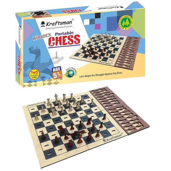Kraftsman Portable Chess Game Board Set for All Age