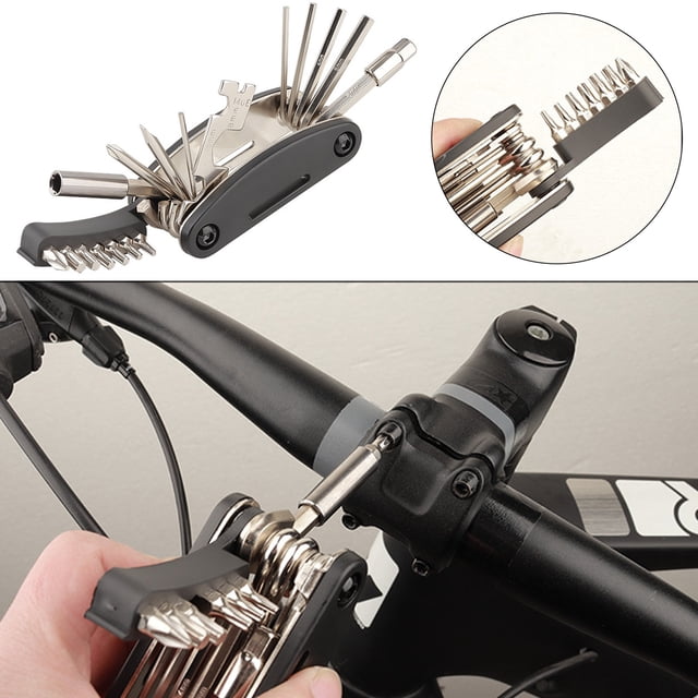 LJNYFDC Trousse d'Outils de Réparation pour Vélo de Montagne Trousse d'Outils de Bicyclette 21 en 1 Multitool Conception Pliable Entretien d'Urgence Clé Tournevis Outil de Réparation de Bicyclette Portable