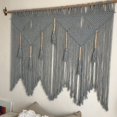 thumbnail image 3 of Macrame Wall Hanging Handwoven Bohemian Cotton Rope Boho Tapestry Home Decor Gray, 3 of 6