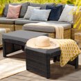 thumbnail image 4 of Gymax Ensemble de 2 Poufs Repose-Pieds en Rotin Mobilier de Patio avec Coussin Gris, 4 of 10