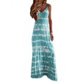thumbnail image 1 of LUXUR Robe Longue Femme Sans Manches Robe d'Été Col en V Maxi Robes Ample Teinture sur Nœuds Bleu Ciel 4TG, 1 of 2
