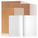 YGPHO 60PCS A5 Blank Kraft Notebooks Bulk, 8.3x5.5inch Unlined Paper Composition Notebook, 60 Pages Travel Journal Notebook Set for Work, School, Student,Kids and Writin