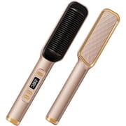 Negative Ion Hair Straightener Brush Hair Straightener Comb Hot Brush Hair Straightener with Anti-Scald Feature, Auto Temperature Lock & Auto-Off Function