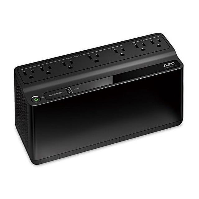 APC UPS Battery Backup & Surge Protector with USB Charger, 600VA APC Back-UPS (BE600M1)