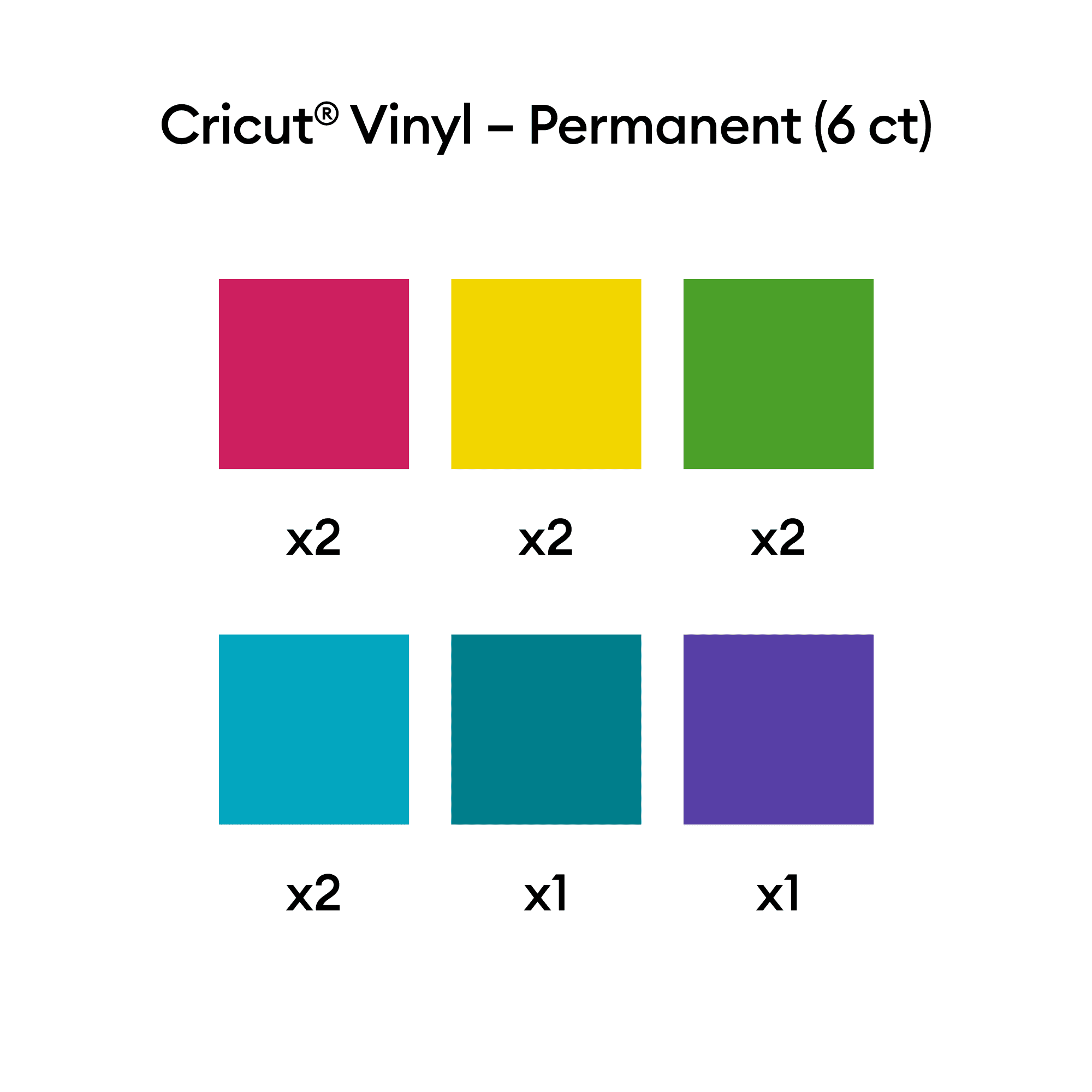 Cricut® Vinyl – Removable, Essentials Sampler (12 ct)