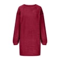 thumbnail image 3 of Robe Chandail pour Femmes 2025 Longueur Moyenne à Manches Longues Col Rond Décontractée Ample Robe en Peluche Robe Chandail Surdimensionnée Automne Hiver Ample Décontractée Douce Chandail, 3 of 5