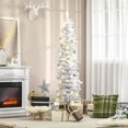 thumbnail image 2 of HOMCOM 6 ft Prelit Pencil Artificial Christmas Tree w/ 395 Branches, 2 of 10