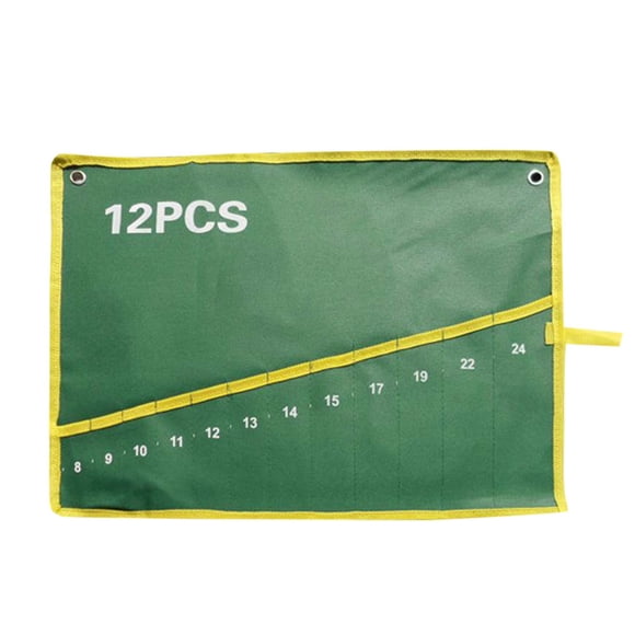 TIELUTT Toile Durable 12 Pochettes Sac de Rangement pour Outils à Rouler Sac pour Outils Pochette de Rangement à Rouler Pinces Tout Usage Tournevis 5 Pointes Ensemble de 4 Tournevis Bijoutiers Ensemble de Tournevis Étudiant Collégial Clou