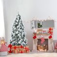 thumbnail image 2 of Costway 5ft Snow Flocked Hinged Artificial Slim Christmas Tree with Pine Needles, 2 of 10