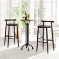 thumbnail image 2 of Gymax Bar Height Stools Set of 2 Bar Chair w/ Acacia Wood Frame Supporting Legs Brown, 2 of 8