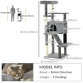 thumbnail image 3 of PawHut 58" Cat Tree for with Scratching Posts, Bed, House, Toys, Grey, 3 of 10