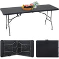 thumbnail image 1 of FDW 6-Foot Folding Table, 70-Inch Portable Plastic Folding Table, Heavy-Duty Fold-in-Half Table, 29-Inch Height, Folding Banquet Table for Parties, Events, Camping & Outdoor Use, 1 of 7