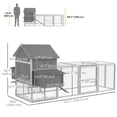 thumbnail image 3 of PawHut Wooden Chicken Coop with Nesting Boxes, Run for 4-6 Chickens, 3 of 10
