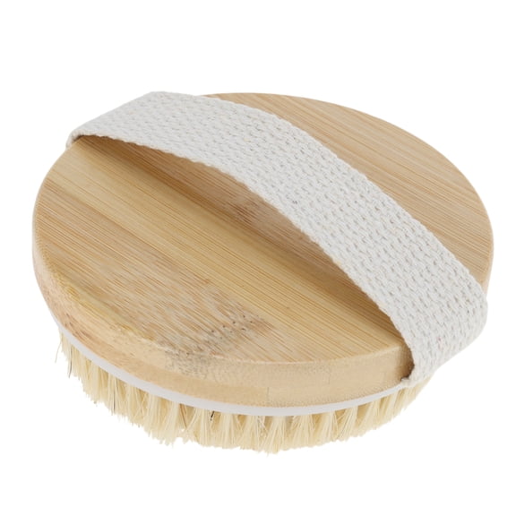 Unique Bargains 1 Pce Brosse de Bain en Poils Naturels Brosse de Douche Couleur Bois Clair