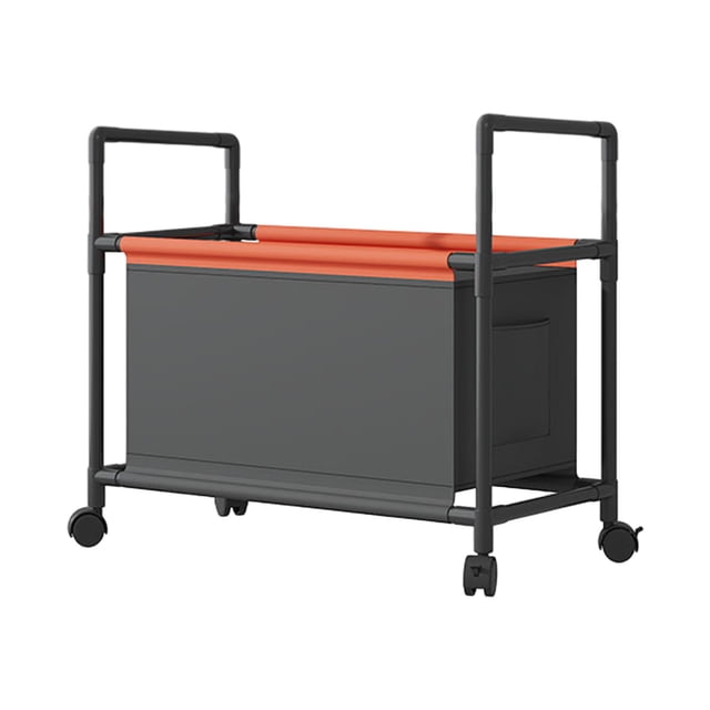 Black Rolling Storage Cart On Wheels With Handle Large Capacity Organizer For Shoes Clothes Toys Reusable Pouches Drawer Design Movable Tote For Home Office U-956 Black