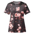 thumbnail image 1 of TopLLC Women's Plus Size Tops Short Sleeve Crewneck T Shirt Loose Fit Lace Stitching Shirts Solid Hollow Out Ruffle Tunic Tops, 1 of 5