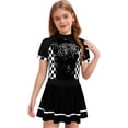thumbnail image 1 of iiniim Kids Girls Racer Racing Driver Costumes Halloween Cosplay Party Dress Up Shiny Sequins Dance Dress Black 14, 1 of 5