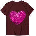 thumbnail image 2 of TIMIFIS T-Shirts à Manches Courtes de la Saint-Valentin pour Femmes Mode Décontractée Col Rond T-Shirt Imprimé Cœur d'Amour T-Shirt d'Été Ample Col Rond T-Shirts, 2 of 4
