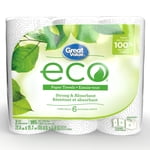 Great Value ECO Serviettes en papier, 6 Jumbo Rolls, 105 Feuilles