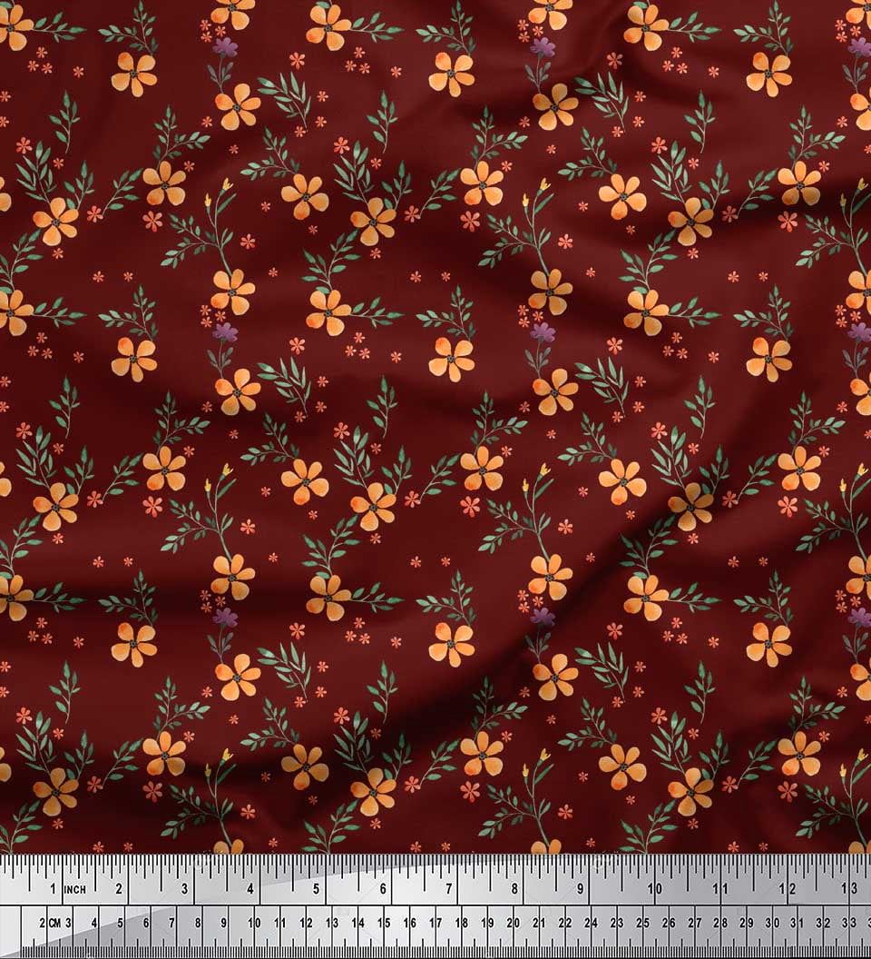 Soimoi Purple Poly Georgette Fabric Diamond Geometric Fabric Prints By Yard 42 Inch Wide