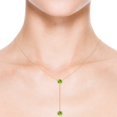 thumbnail image 4 of Angara Collier en Péridot Naturel - Collier Style Lariat en Péridot Rond Serti Clos 2,8 ct en Or Rose 14K pour Femmes, 4 of 8