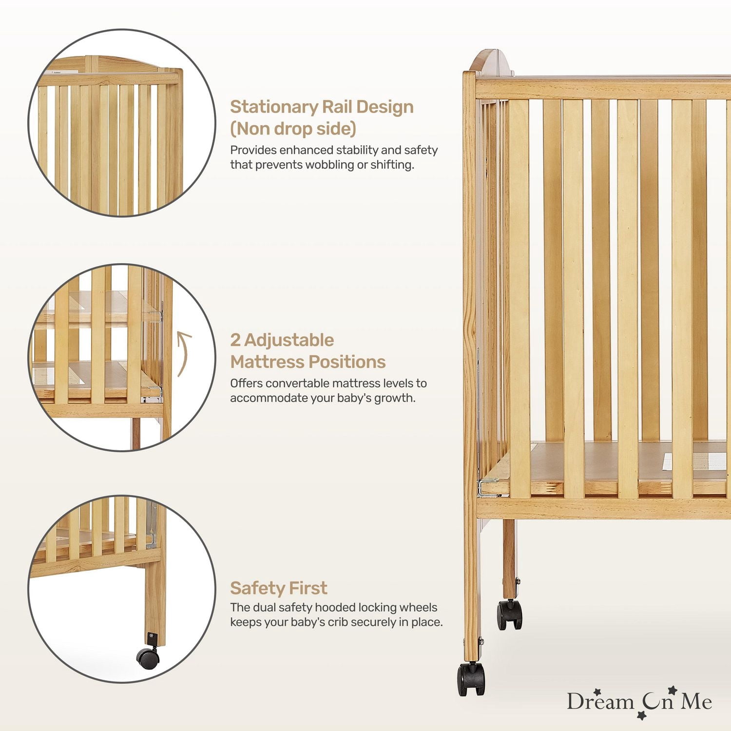 Dream On Me Folding Full-Size Crib