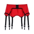 thumbnail image 4 of Lace Garter Belt,Stocking Suspender,Metal Clip Garter,Stylish Lace Garter Belt with Multi Strap and Metal Clip Adjustable Waist Design Comfortable Suspender Accessory for High Stockings,Red,S, 4 of 9