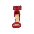 thumbnail image 2 of BLISSFUL STEP Women's Block Heels Zipper Buckle Ankle Strap Sandals Red 7, 2 of 8