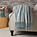 thumbnail image 3 of CUDDLE DREAMS Exclusive Mulberry Silk Throw Blanket with Fringe, Naturally Soft, Breathable (Ice Blue), 3 of 10