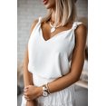 thumbnail image 1 of Women's White V Neck Knotted Shoulder Vest, 1 of 6