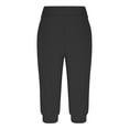 thumbnail image 4 of Timegard Womens Sweatpants Capri Pants Cinch Bottom Solid Color Cropped Joggers Workout Pants with Pockets, 4 of 6