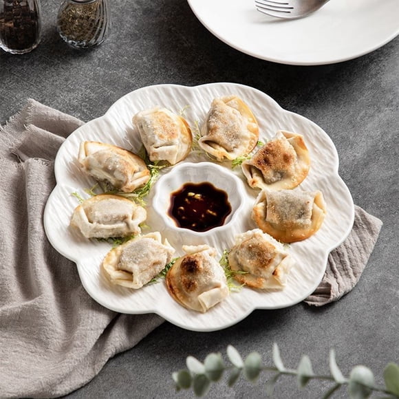 ZENGHUIJ Assiettes à Jiaozi avec Vinaigre Assiettes à Collation en Plastique Cadre Commercial Frire Crevettes Assiettes à Sushi