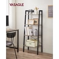 thumbnail image 2 of VASAGLE Ladder Shelf, 4-Tier Bookshelf, Storage Rack, Bookcase with Steel Frame, for Living Room, Home Office, Kitchen, Bedroom, Industrial Style, Greige and Black ULLS44MB, 2 of 2