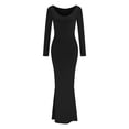 thumbnail image 5 of Ketyyh-chn99 Robes Maxi pour Femmes Grande Taille Robe Mini Robe de Fête Combinaisons Manches à Volants Shorts Robe Mini Noir,2TG, 5 of 5