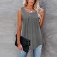 thumbnail image 4 of EGNMCR Camisoles pour Femmes Mode Débardeur d'Été pour Femme à Col Rond Sans Manches Uni Décontracté Blouse, 4 of 7