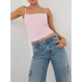 thumbnail image 4 of FAROOT Women Crop Camisole Solid Color Summer Backless Spaghetti Strap Tank Tops Sleeveless T-Shirt, 4 of 7
