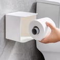 thumbnail image 4 of JMYHOAM Storage Bags Toilet Tissue Box Toilet Paper Box Wall Mounted Non Perforated Roll Box Toilet Transparent Roll Box Storage Rack Translucent Storage Cabinet Home Storage, 4 of 6
