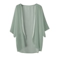thumbnail image 4 of 2025 Cardigan Transparent à Manches Courtes pour Femmes, Cardigan en Mousseline à devant Ouvert, Chandails pour Femmes, Taille 3X, Haut, 4 of 4