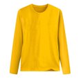 thumbnail image 4 of CEHVOM Hauts pour Femmes Col Rond Couleur Unie Manches Longues Décontracté Ample Blouse T-shirt Hauts, 4 of 5