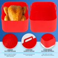 thumbnail image 3 of MesaSe 2 Pcs Casserole en Silicone pour Friteuse à Air Chaud Compatible avec les Friteuses à Double Panier Ninja Doublure Réutilisable pour Friteuse à Air avec Poignée Brosse à Huile Tapis de Cuisson en Silicone pour Friteuse à Air, 3 of 7