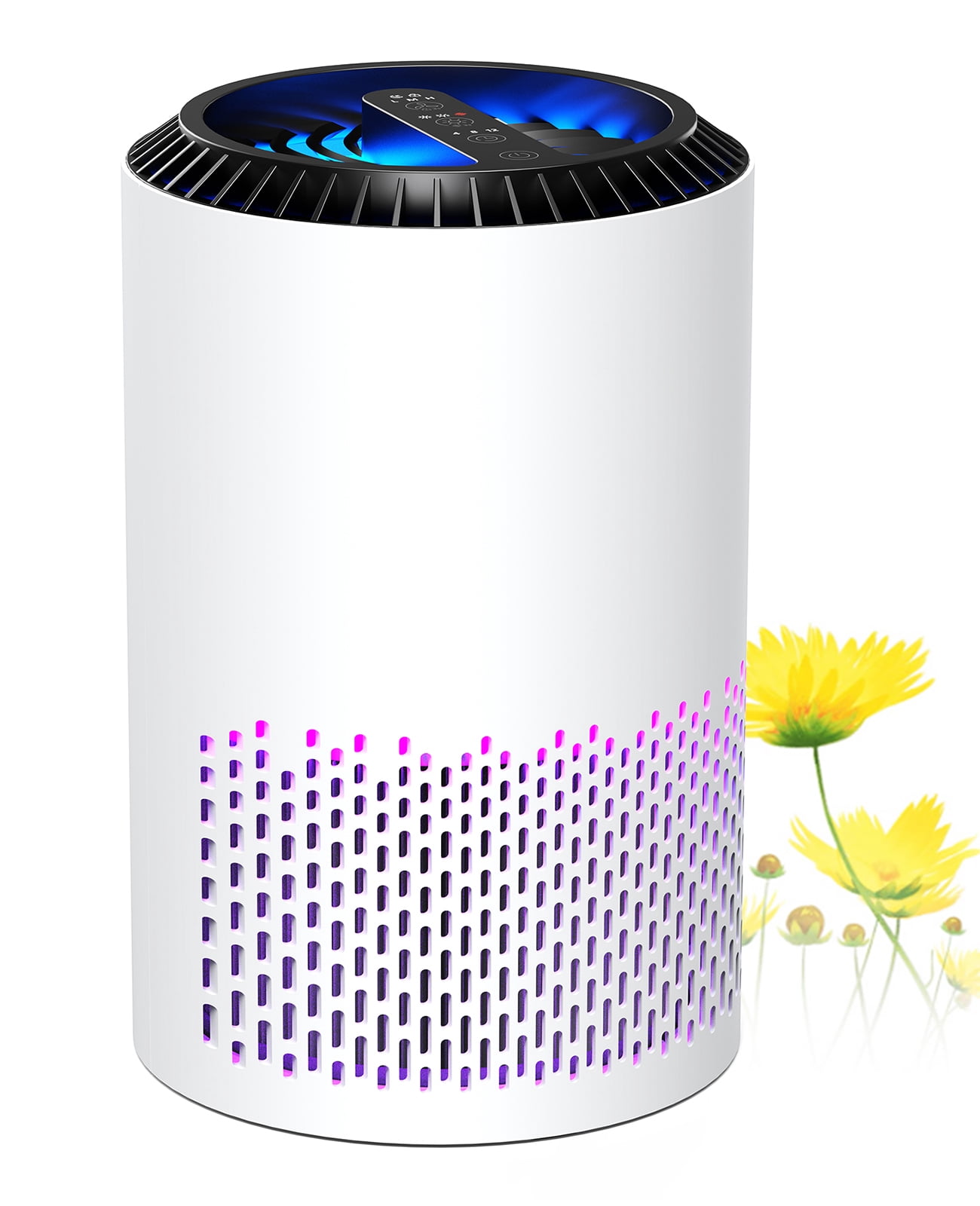 ALROCKET HEPA Air Purifier for Home & Bedroom, 22dB Quiet Sleep Mode, Helps Reduce Smoke, Pollen, Pet Dander, Hair & Odors, Compact Portable Design with Speed Control, Covers Up to 350 sq. ft., White