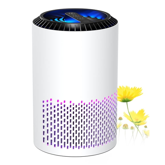 ALROCKET Purificateur d'Air HEPA pour la Maison et la Chambre, Mode Sommeil Silencieux 22 dB, Aide à Réduire la Fumée, le Pollen, les Squames d'Animaux, les Poils et les Odeurs, Conception Compacte et Portable avec Contrôle de la Vitesse, Couvre jusqu'à 350 Pi2, Blanc