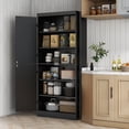 thumbnail image 2 of HOMCOM Armoire de Rangement pour Garde-Manger de Cuisine, Garde-Manger à 6 Niveaux avec 4 Portes, Noir, 2 of 10