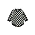thumbnail image 1 of Faithtur Bébé Filles Garçons Barboteuse Damier Plaid Col Rond Manches Longues Tricot Pull Combinaisons Automne Hiver Bodysuits, 1 of 9