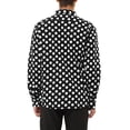 thumbnail image 3 of INSPIRE CHIC Men's Shirt Polka Dots Pattern Point Collar Long Sleeve Button Down Shirt 34 Black White, 3 of 7