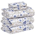 thumbnail image 1 of RUVANTI 100% Cotton Split King Sheets, Percale Sheet Set, Sweet Pea, 1 of 7