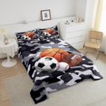 thumbnail image 4 of Erosebridal Ensembles de Literie Soccer Baseball Simple avec Couette, Insert de Couette Camouflage Gris pour Enfants Ados, Réversible, 4 of 7