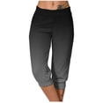 thumbnail image 1 of Yuyuzo Womens Capri Pants High Waisted Drawstring Sweatpants Running Gym Cropped Trousers with Pockets, 1 of 6